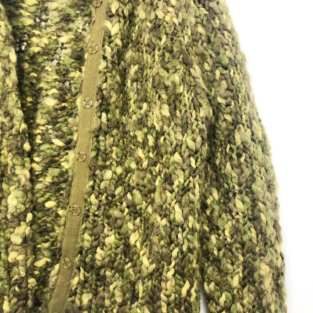 THE LIMITED Handmade Green Wool Woven Cardigan M - Picture 4 of 5